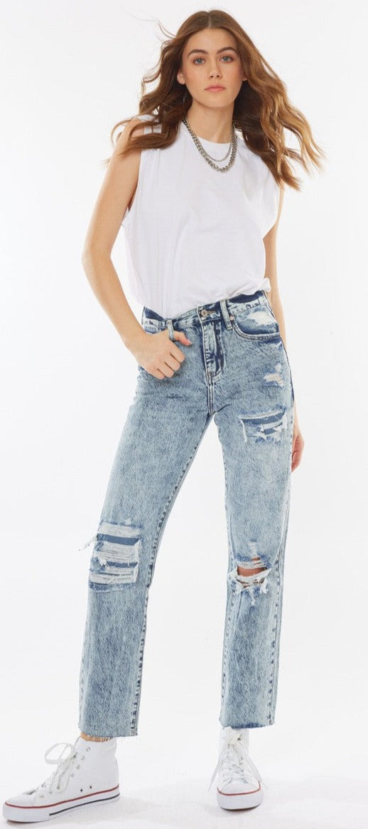 KanCan Jeans Cadence Ultra High Rise Slim Straight Medium Blue