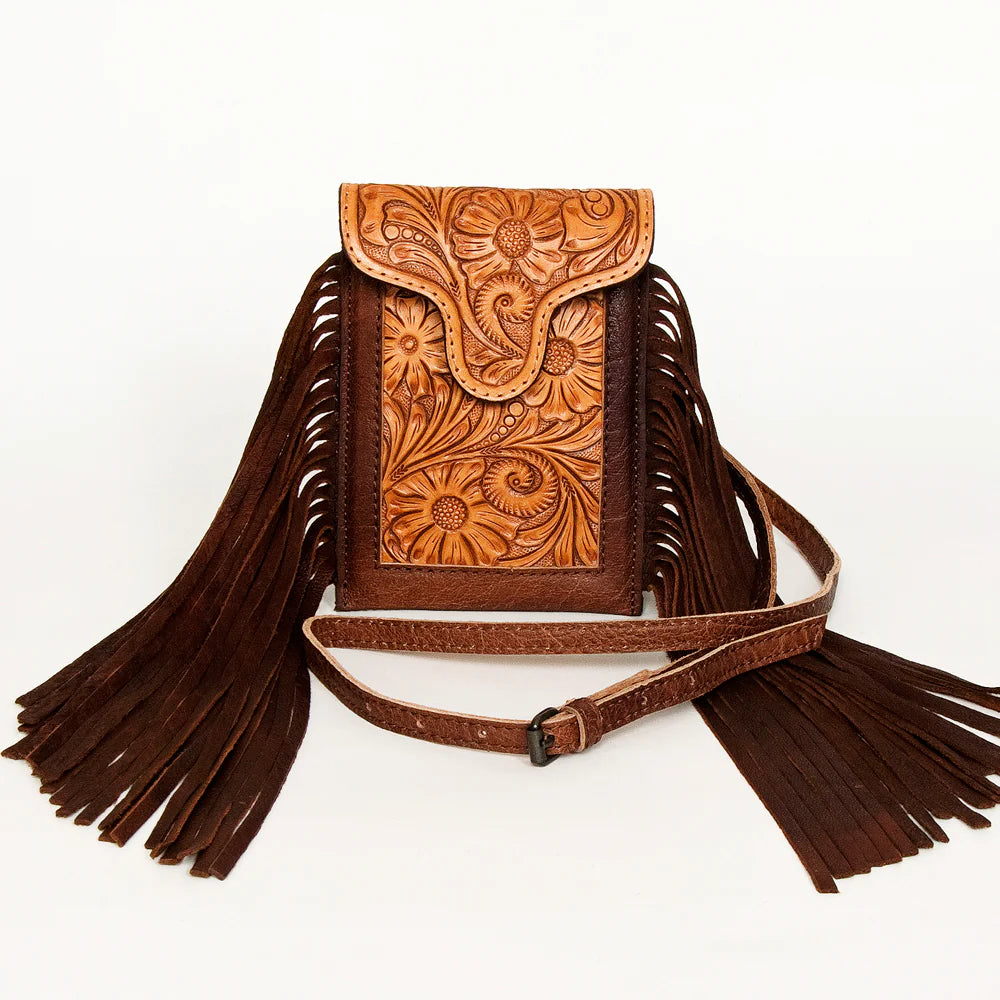 American Darling Large Cross Body Bag Leather Fringe Purse Western