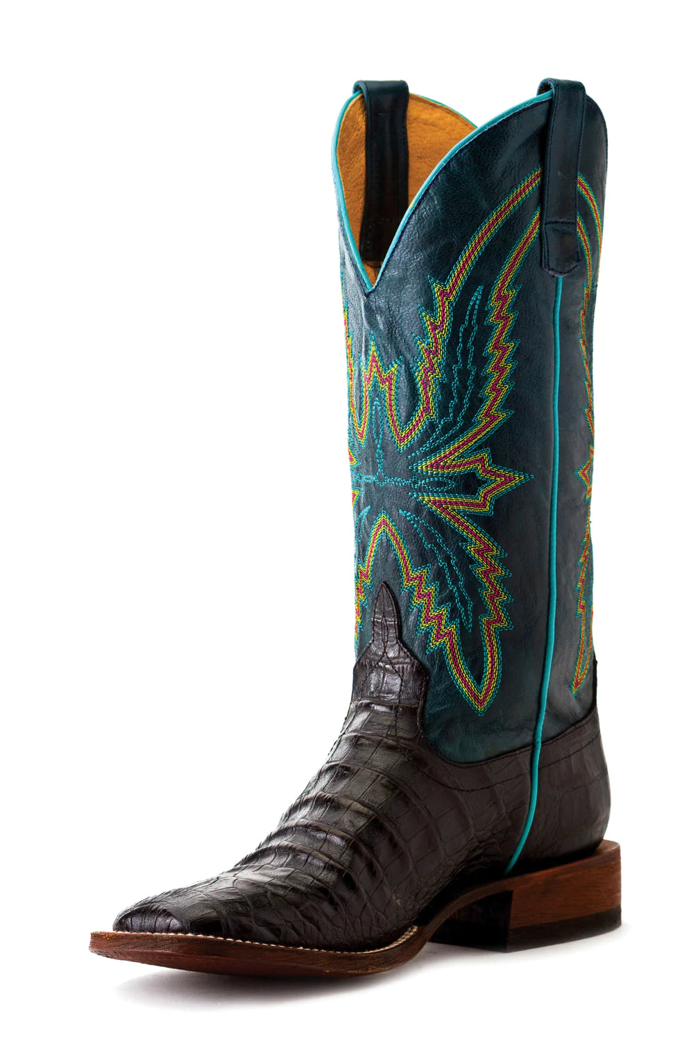 Macie Bean Womens Bite In Shining Armor Caiman Print Leather Sole Western Boot FREDERICKSBURG Yee Haw Ranch Outfitters