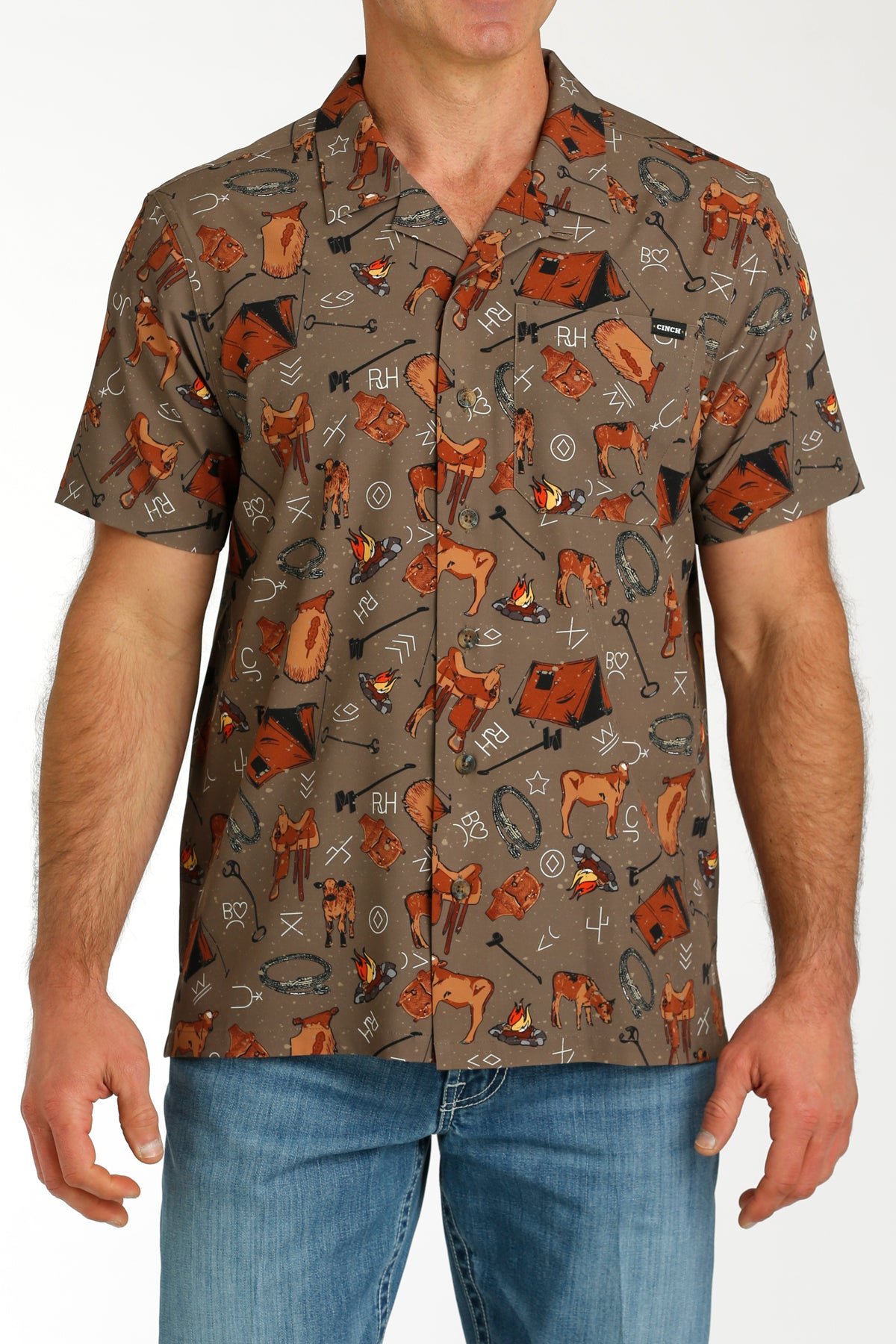 CINCH MEN'S BRANDS & CALF SHIRT | MENS SHIRT | FREDERICKSBURG – Yee Haw  Ranch Outfitters