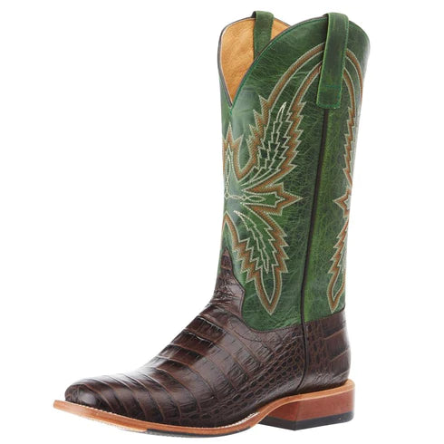 HORSE POWER EMERALD EXPLOSION CHOCOLATE CAIMAN PRINT MEN'S BOOTS