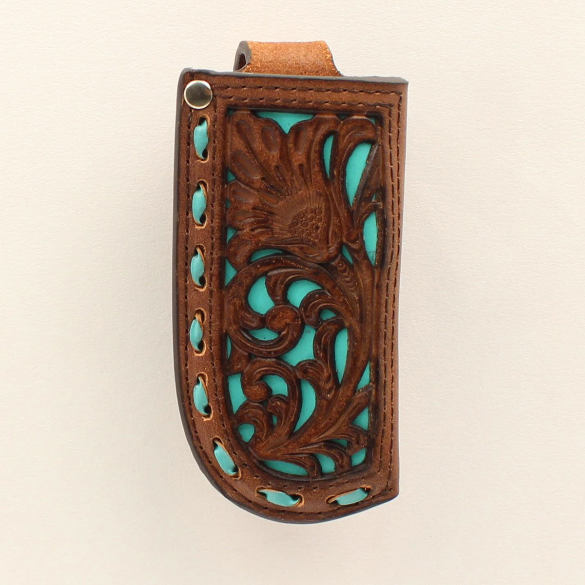 NOCONA SMALL LEATHER KNIFE SHEATH - TURQUOISE