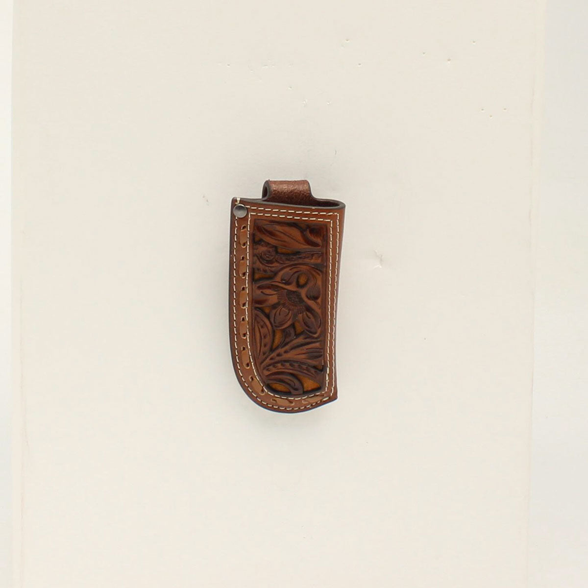 NOCONA KNIFE SHEATH PIERCED BUCK LACE EDGE - BROWN