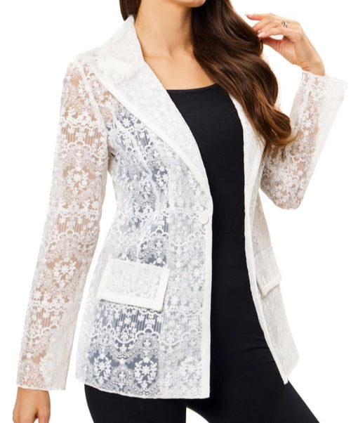 LADIES ADORE WHITE LACE BLAZER