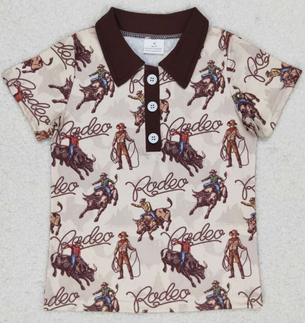 ROPIN N' RIDIN BOY'S WESTERN POLO SHIRT