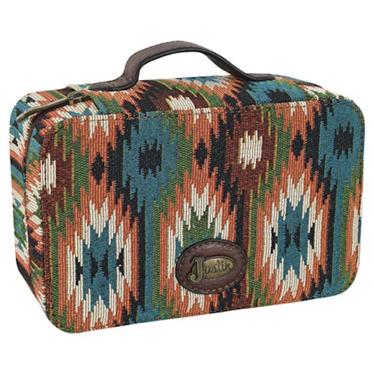 JUSTIN LARGE AZTEC PRINT JEWELRY/COSMETIC CASE