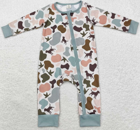 DUCK HUNT CAMO BABY BOY ZIPPER ROMPER