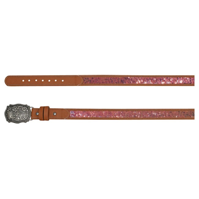 CATCHFLY GIRLS BELT SPARKLING IRIDESCENT MICRO SEQUINS