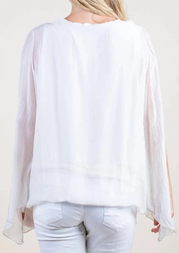 PARMA SILK BLOUSE in BEIGE