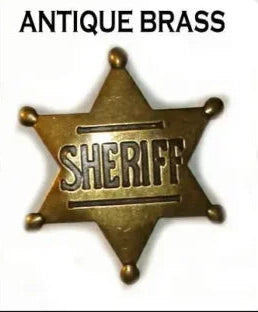 AUSTIN ACCENTS SHERIFF'S BADGE in ANTIQUE SILVER or BRASS