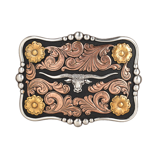 NOCONA MENS RECTANGLE LONGHORN BUCKLE