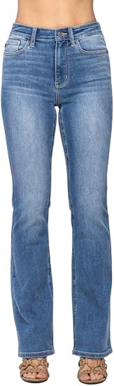 JUDY BLUE HIGH WAIST CLASSIC CONTRAST WASH BOOTCUT JEANS