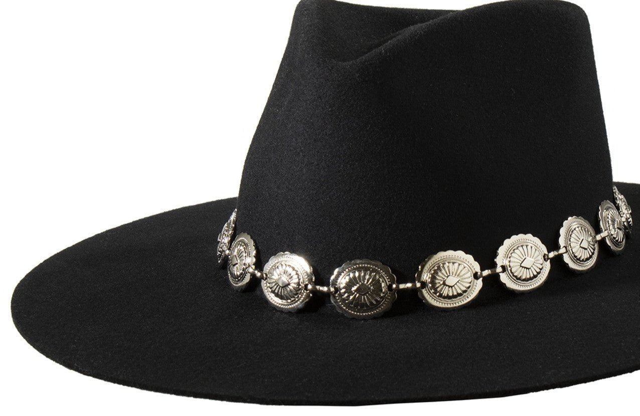 3D SILVER FLORAL CONCHO HATBAND