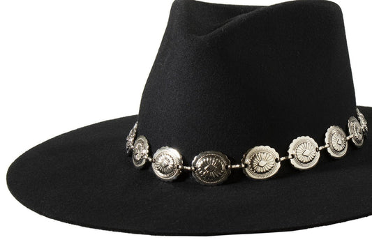 3D SILVER FLORAL CONCHO HATBAND