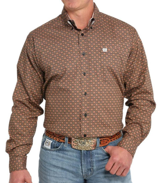 CINCH MEN'S LONG SLEEVE BLACK PRINT BUTTON DOWN SHIRT