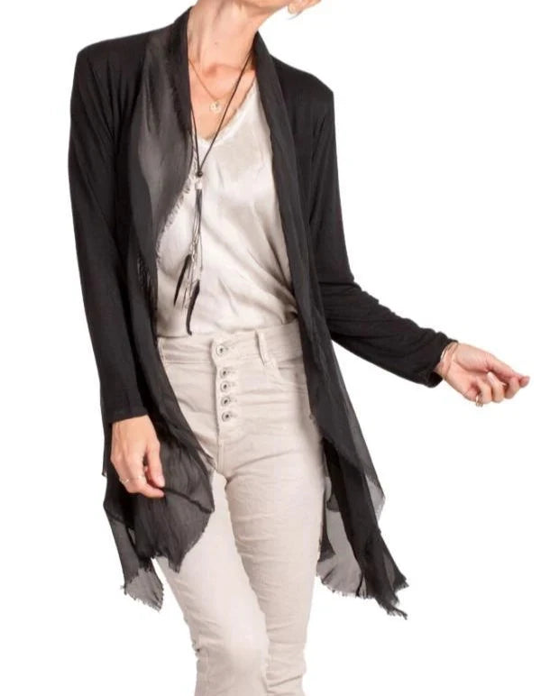 CRUDA SILK CARDIGAN in BLACK