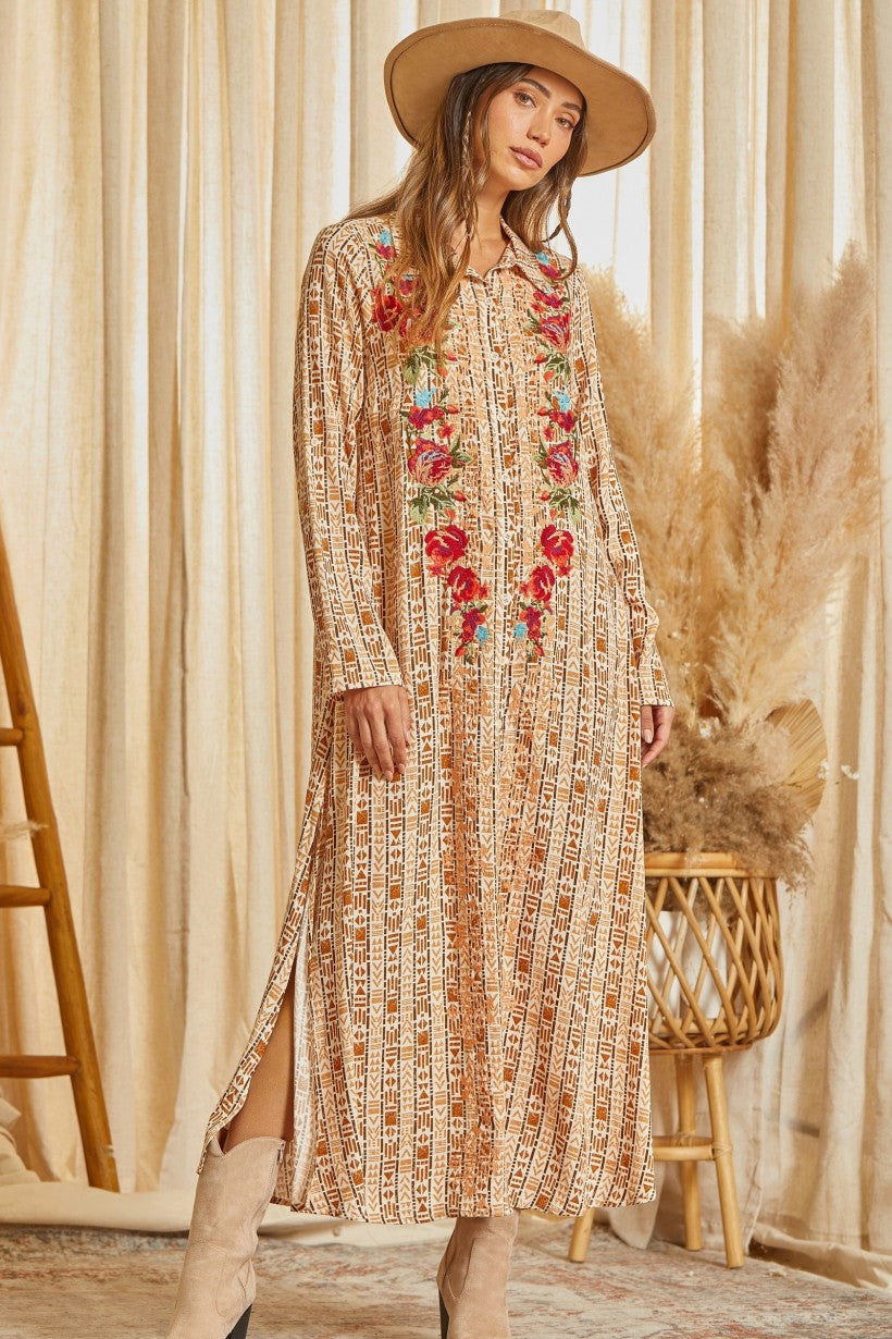 Zara embroidered 2024 maxi dress