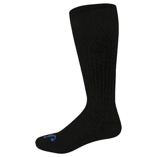 JUSTIN MEN'S JUST-DRY HALF CUSHION OVER THE CALF BLACK SOCKS 2 PACK