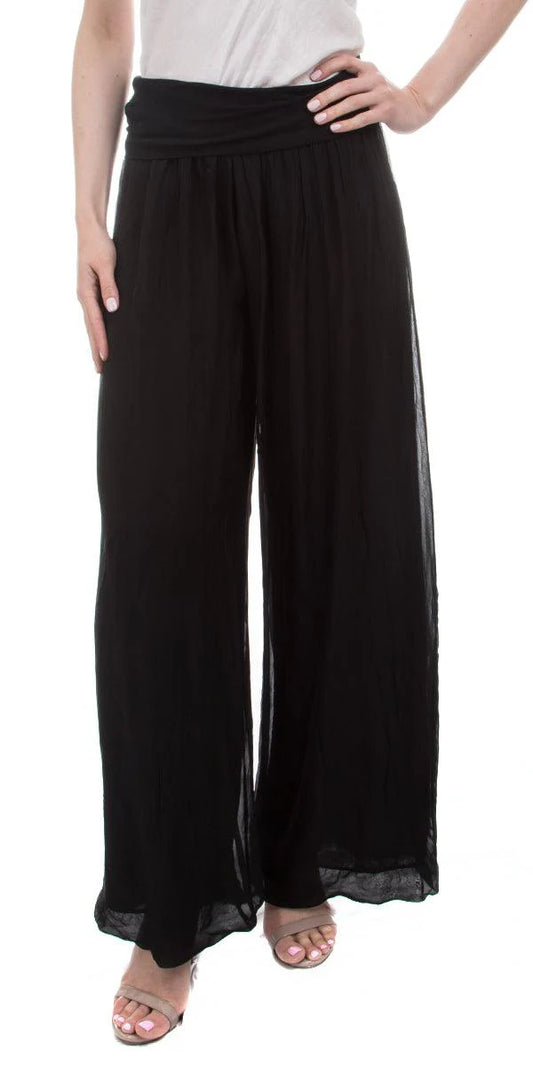 ASPEN SILK HAREM PANTS in BLACK