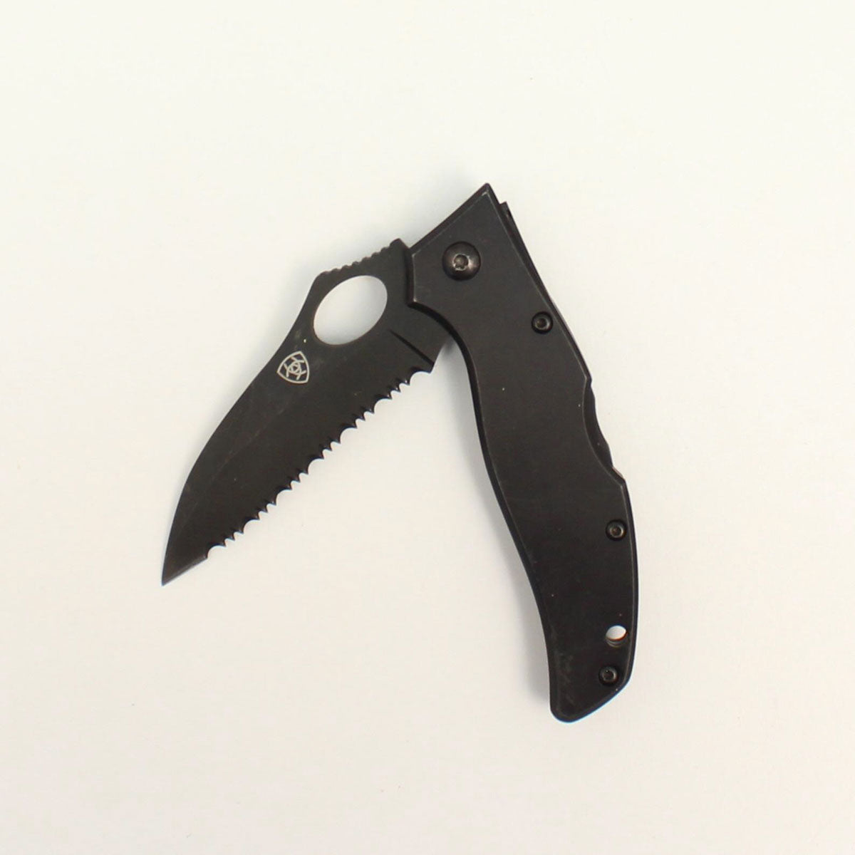 ARIAT FOLDING SERRATED KNIFE - BLACK