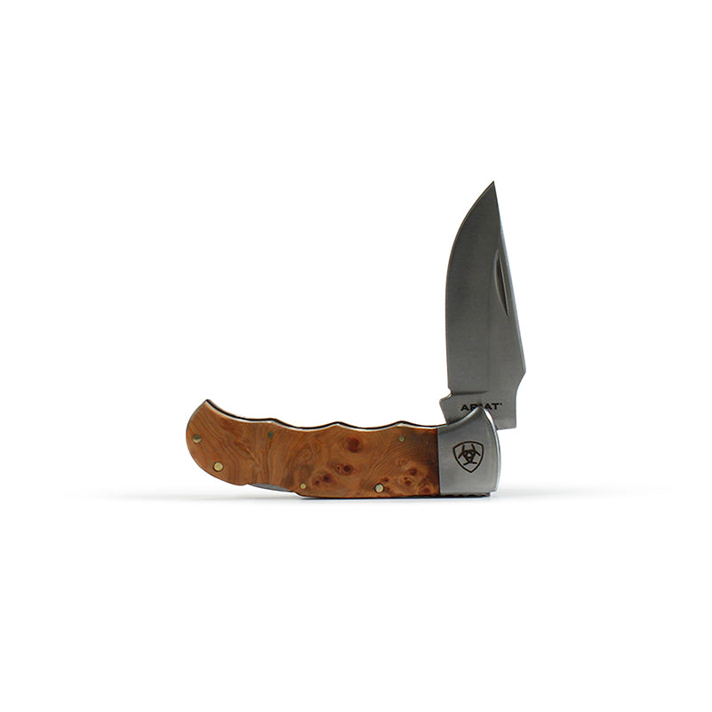 ARIAT FOLDING MEDIUM KNIFE 3'' SMOOTH - BROWN