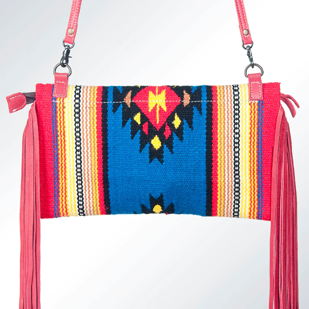 AMERICAN DARLING WOOL AZTEC BLANKET CROSSBODY PURSE