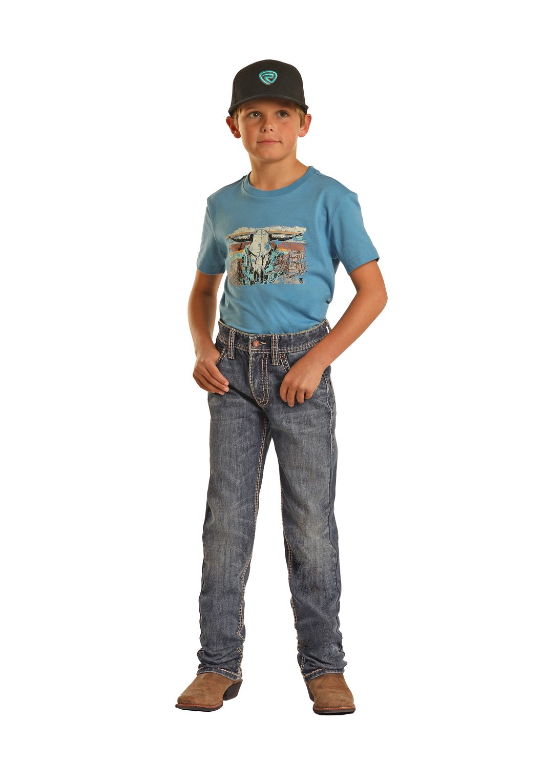 Boys Boot Cut Medium Vintage Rock Roll Cowboy Jeans
