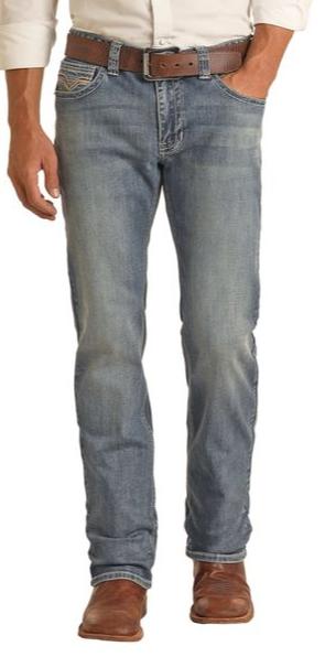 ROCK & ROLL DENIM MEN'S REVOLVER SLIM STRAIGHT JEAN -MEDIUM WASH