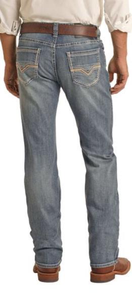 ROCK & ROLL DENIM MEN'S REVOLVER SLIM STRAIGHT JEAN -MEDIUM WASH