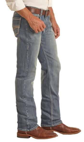 ROCK & ROLL DENIM MEN'S REVOLVER SLIM STRAIGHT JEAN -MEDIUM WASH