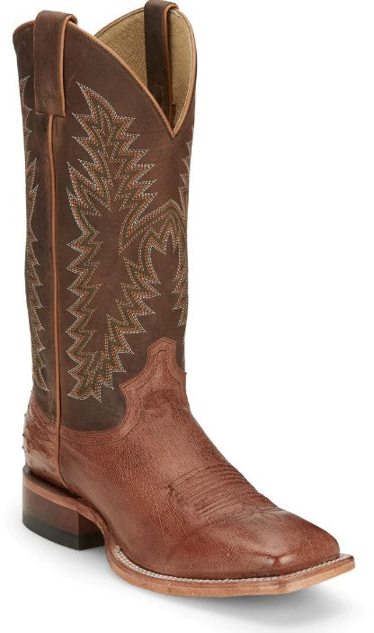 JUSTIN MEN'S BRECK COGNAC VINTAGE SMOOTH OSTRICH BOOTS