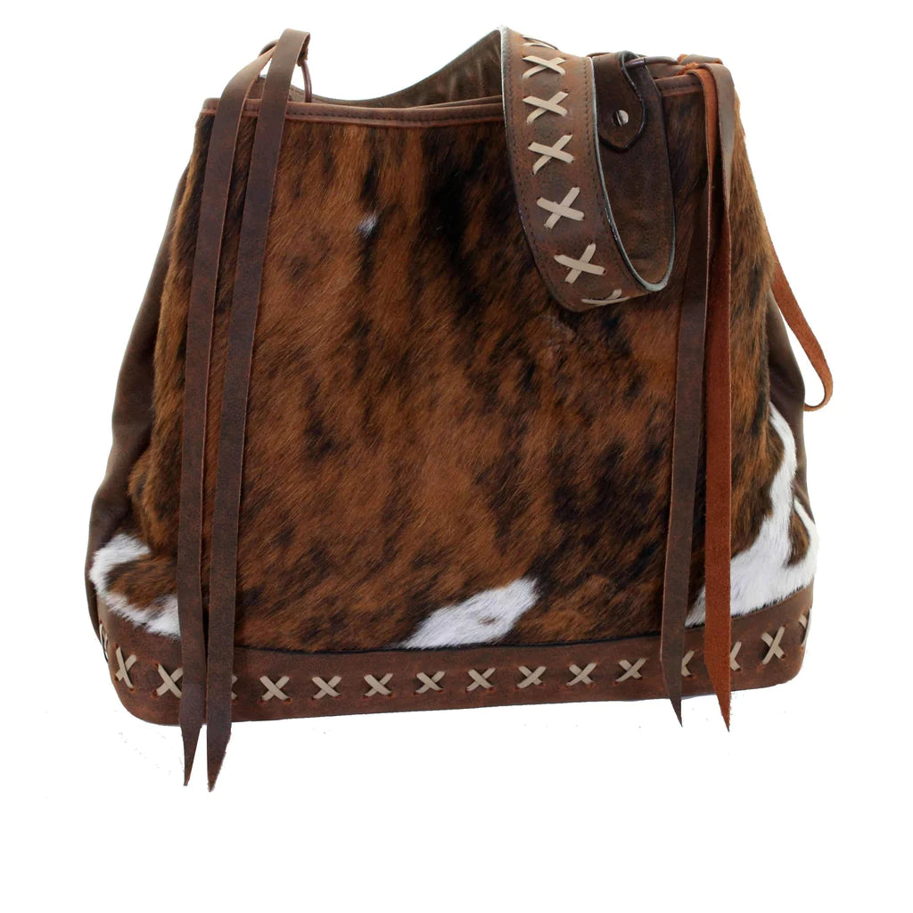 DOUBLE J SADDLERY BRINDLE COWHIDE BIG TOTE