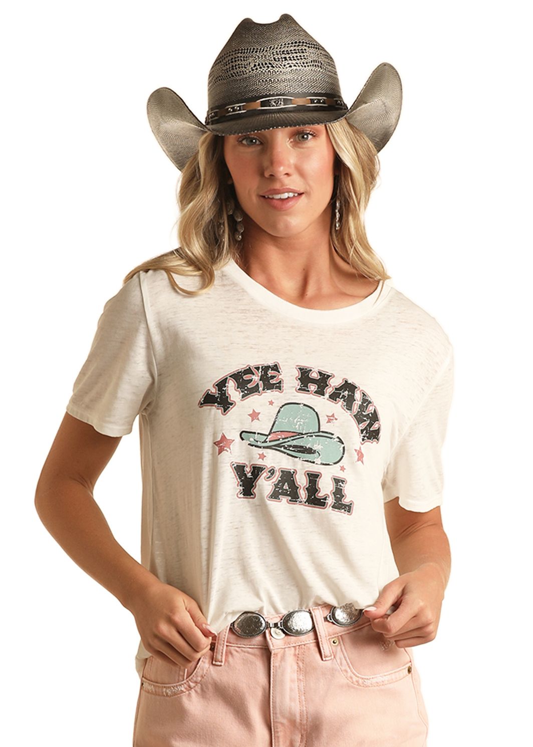 ROCK & ROLL RODEO YEE HAW GRAPHIC TEE