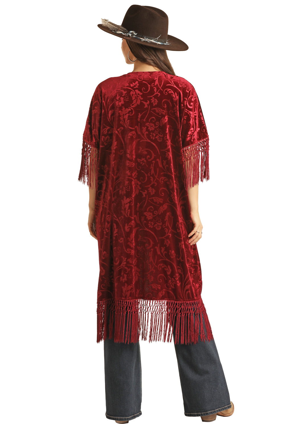 ROCK & ROLL COWGIRL WOMEN'S Embossed Velvet Kimono