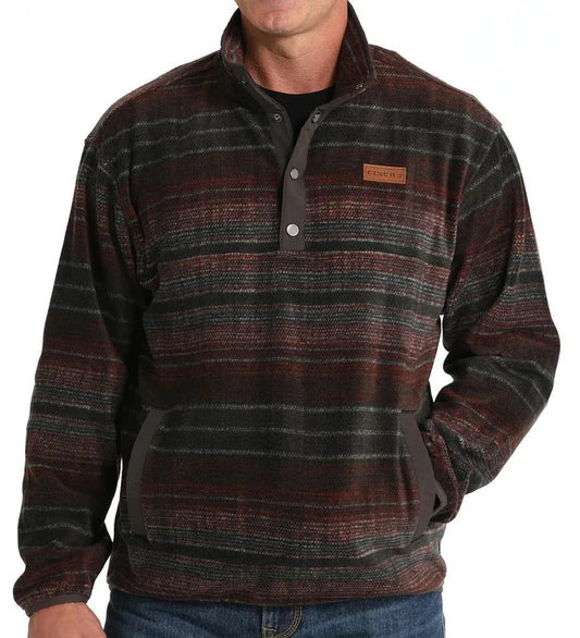 CINCH MEN'S POLAR FLEECE PULLOVER - BROWN