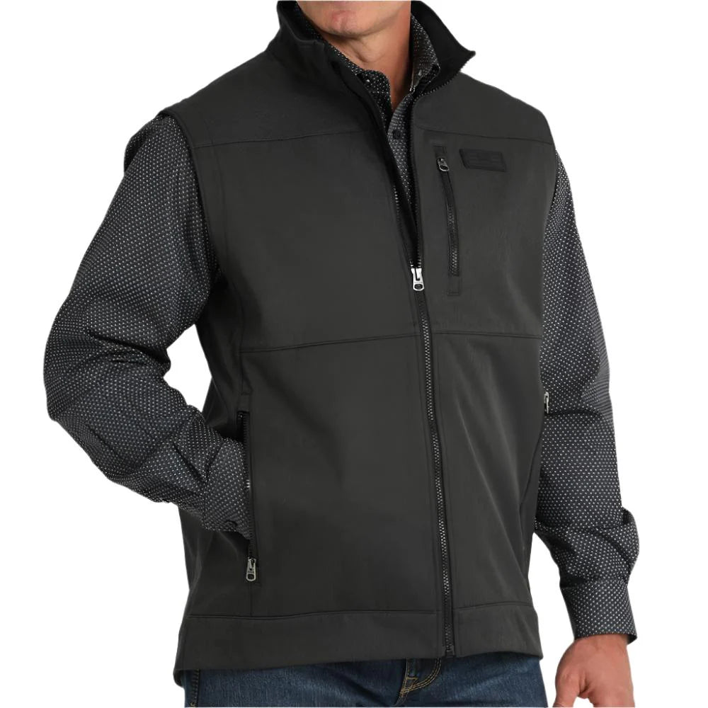 CINCH MEN'S SOFT SHELL BONDED VEST - BLACK