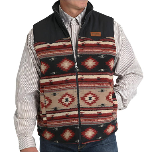 CINCH MEN'S TWILL AND WAX REVERSABLE VEST - KHAKI