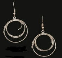 AUSTIN ACCENTS SILVER ROPE DANGLE EARRINGS