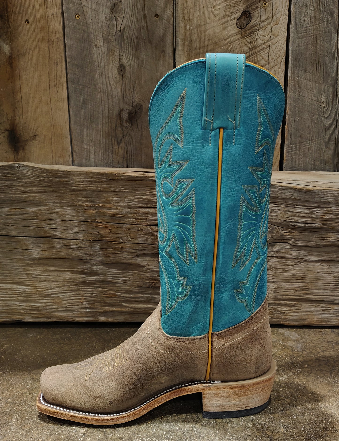 OLATHE SAND ANGRY ELK BUTT/SEA FOAM TOP BOOT