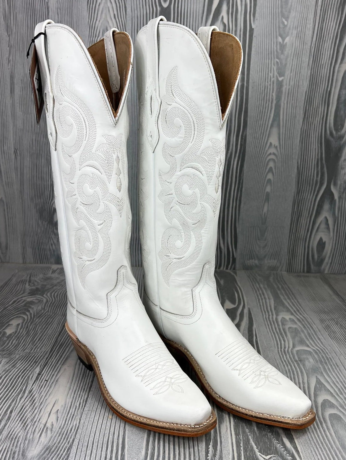 Women's Old West Tall All White Snip Toe Western Boot