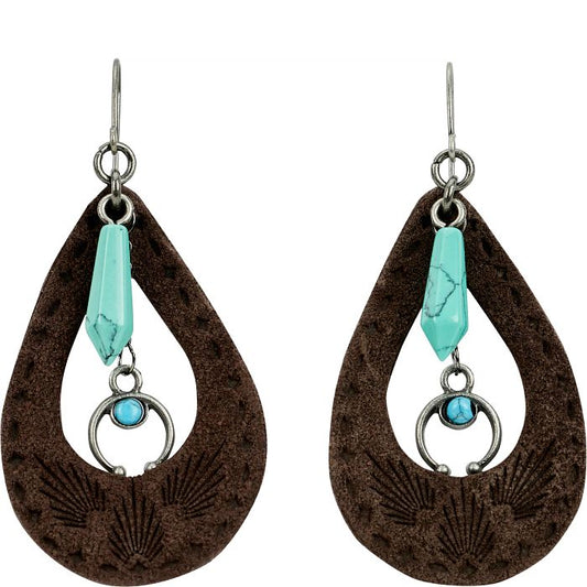 JUSTIN WOMEN'S TOOLED LEATHER EARRINGS