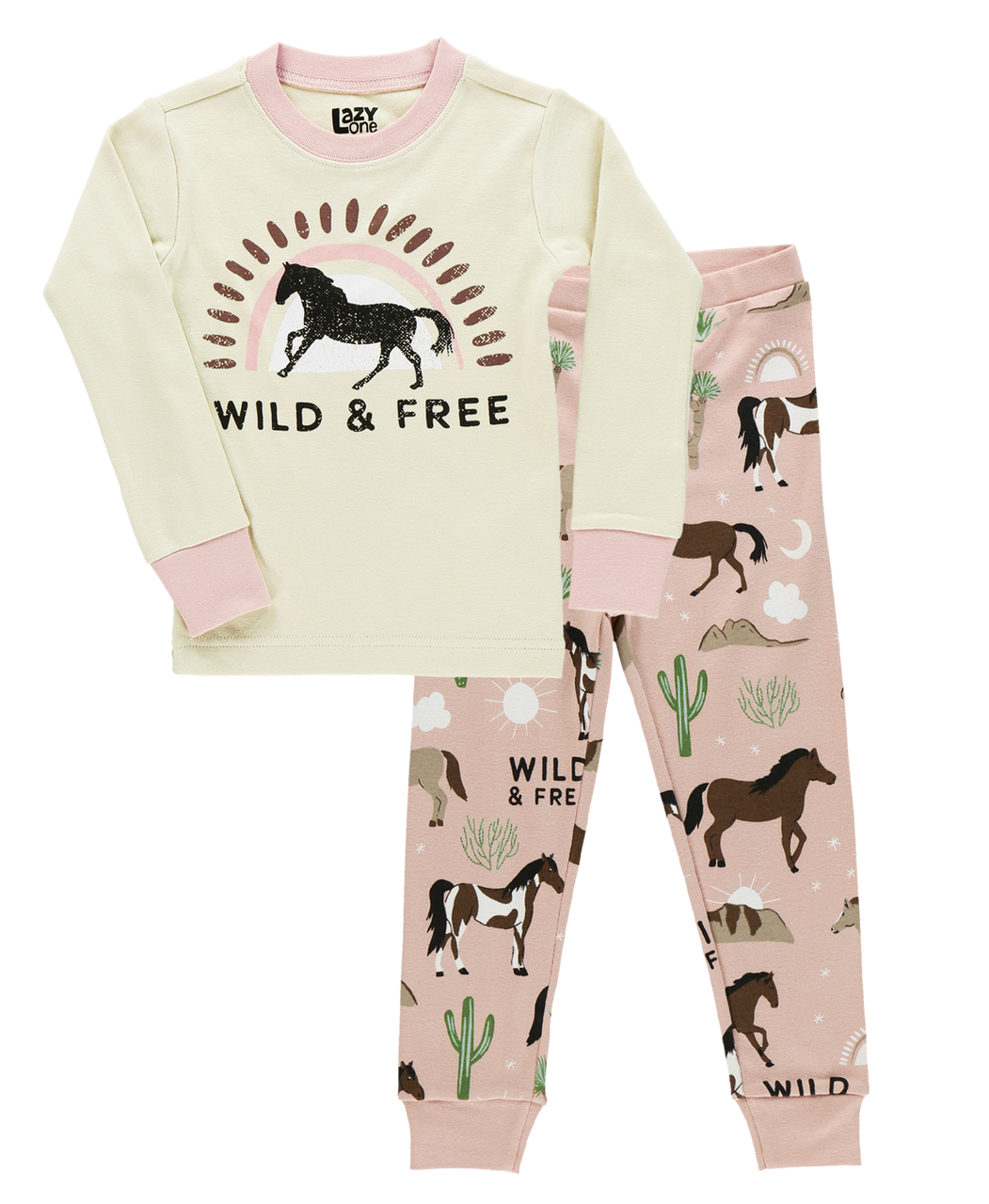 KID'S WILD & FREE HORSE PAJAMA SET