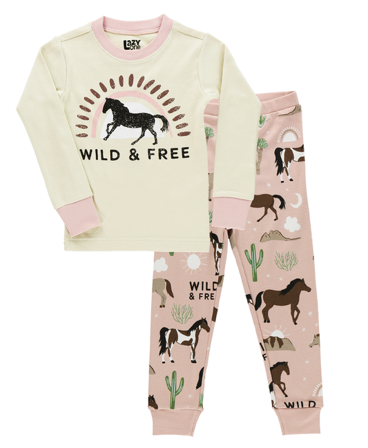 KID'S WILD & FREE HORSE PAJAMA SET