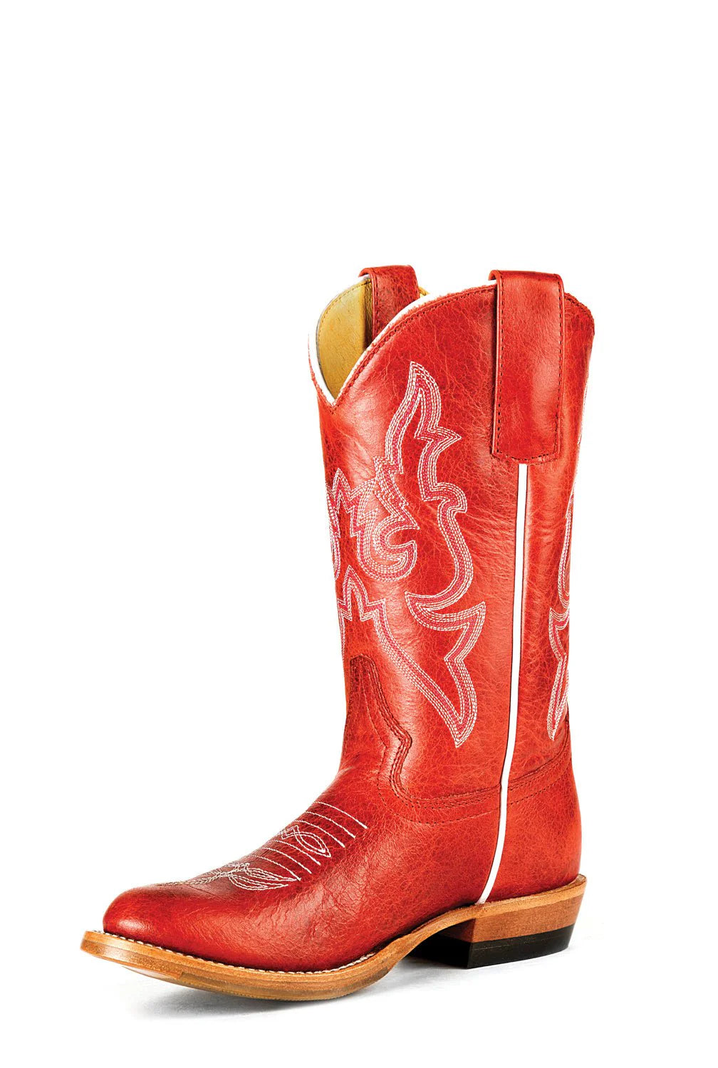 MACIE BEAN GIRLS RODEO RED LEATHER COWBOY BOOTS