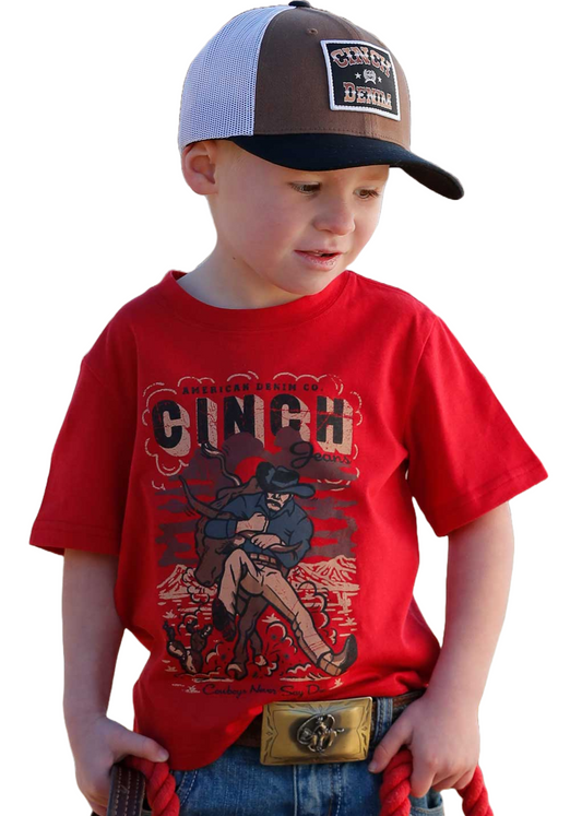 CINCH TODDLER BOY'S RED BULL DOGGING TEE SHIRT