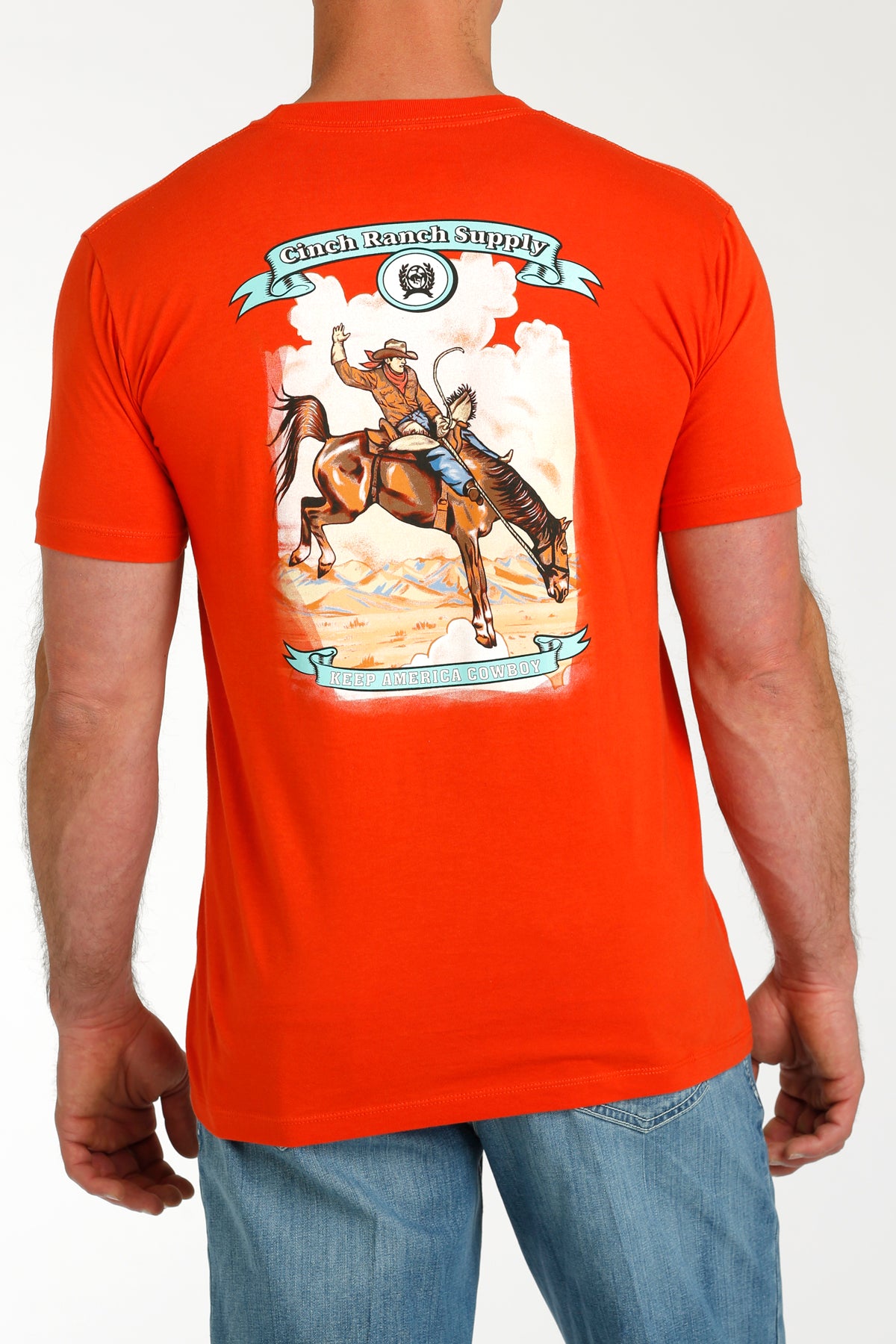 CINCH MEN'S KEEP AMERICA COWBOY TEE - RED