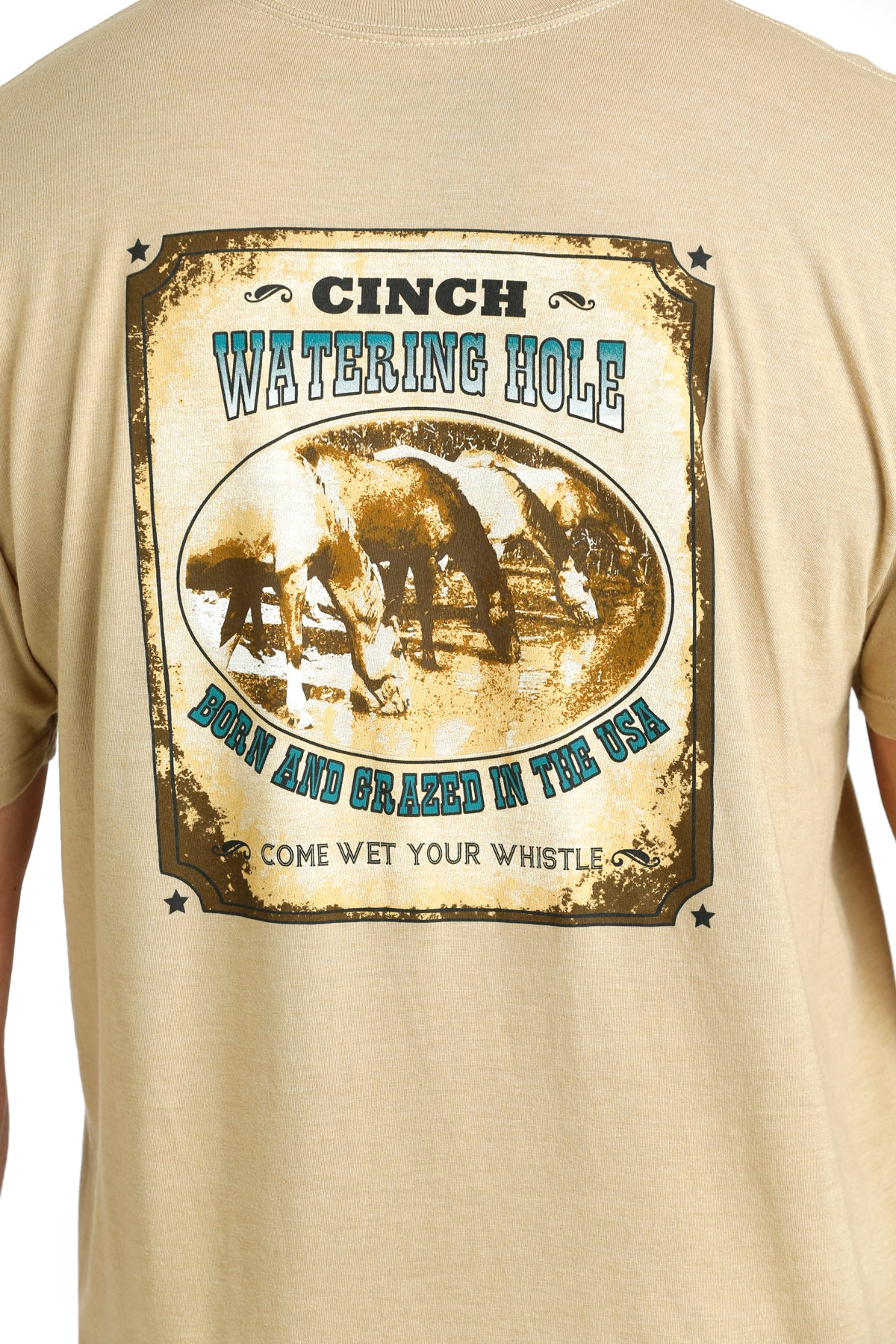 CINCH MEN'S WATERING HOLE TEE - CREAM