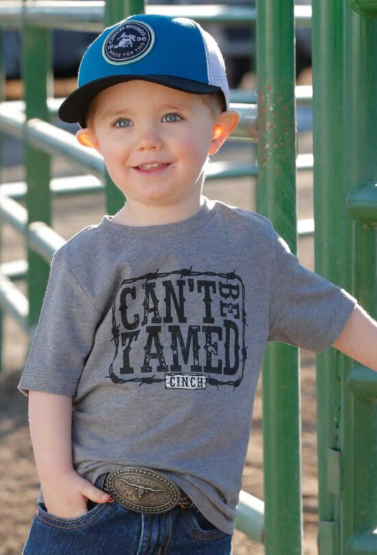 CINCH TODDLER BOY'S CAN'T BE TAMED TEE SHIRT-GREY