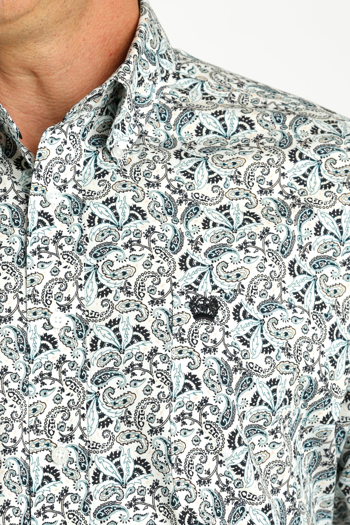 CINCH MEN'S PAISLEY BUTTON-DOWN WESTERN SHIRT - WHITE