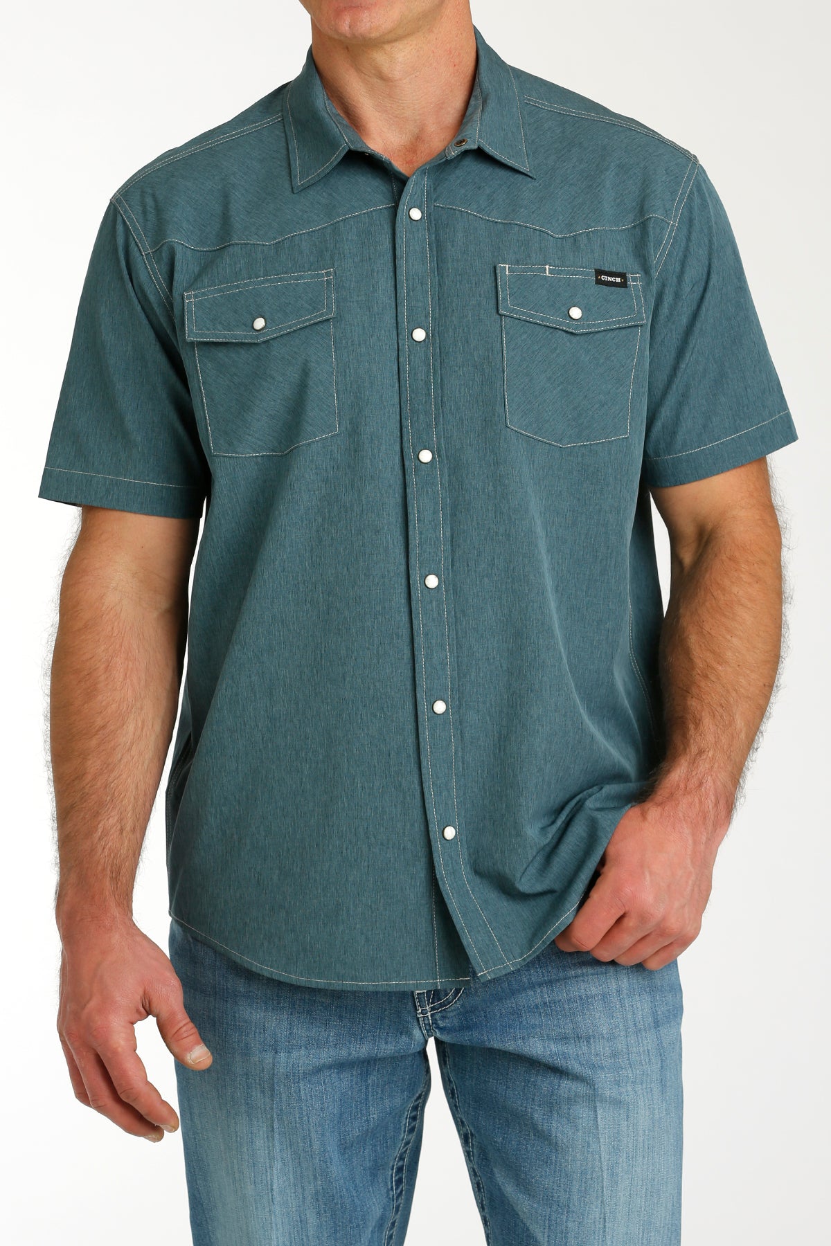 CINCH MEN'S SOLID WESTERN CAMP SHIRT - INDIGO